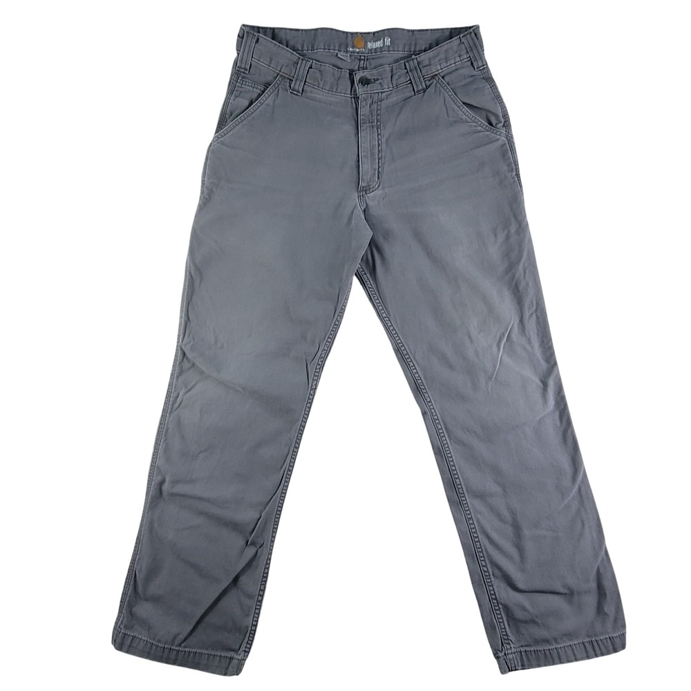 Carhartt Work Pants Men's 32x32 Gray Rugged Flex Relaxed Fit Canvas 102291-039
